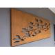 Laser Cut Corten Steel Metal Wall Art Trees And Fence For Outdoor / Indoor