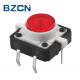 Red Button 12mm Tactile Switch , 6 Pin Momentary Push Switch With Light