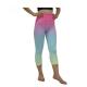 Cool Pink Gym Yoga Leggings , Ombre Stretchable Wide Waist Workout Yoga Pants