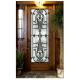 Tempered Wrought Iron Door Glass Agon Filled With Silk Screening 22*64 Inch