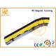 300 * 250 * 50mm 45 Degree 2 Channel Rubber Cable Corner Protector Yellow