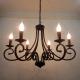 American retro chain chandelier black iron candle light 6 8 lights for dinning room foyer European chandelier(WH-VP-67)