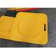 rubber coated uhmwpe plastic yellow color crane foot pad with cutting handle