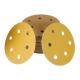 5 inch Gold Sanding Discs with Hook and Loop Backing 17 Holes Assorted Grits 60/80/120