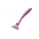 Portable Non - Slip Pink Female System Razor L - Shaped With Open Back Head