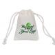 White Printed 100 Cotton Canvas Shopping Bags With Drawstring Small Size