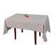 Blue Linen Checkered Table Cloth Durable Machine Washing Or Hand Washing
