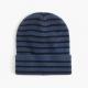 Warm 100 Wool Thick Beanie Hat , Male Elastic Knit Beanie Cap With Stripe