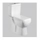 Slowly Toilet Seat Cover and Dual-Flush Water Closet for Modern White Color Bathroom