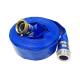 Blue Pvc Layflat Hose Aging Resistance For Water / Light Chemical Discharge