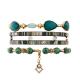 Green Color Stackable Bracelet Set Spring Collection For Elegant Women