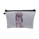 Promotional Girls Cosmetic Storage Bags Printed Fashion Style In White Color