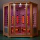 Canadian Hemlock Living Room Corner Infrared Sauna Room 3 ~ 4 Person Use