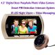 4.3 Digital Door Peephole Viewer Photo Video Camera Recorder Home Security Smart PIR Video Doorbell IR LED Night Vision