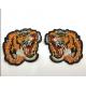 Merrow Border Embroidered Tiger Patch Twill Fabric Iron On Applique Patch