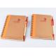 Kraft Plain Soft Cover Notebook With Spiral / Y - O Binding And Ball Pen Set