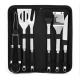 BBQ Tools Set With Rollbag 6PCS Barbecue Tool With Soft Handle Black Color For Outdoor Tool