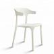 White Plastic Dining Room Chairs With Stable Human Mechanics Structure