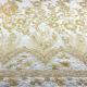 Free Sample Gold Sequin Lace Fabric Beautiful Embroidered Eco Friendly