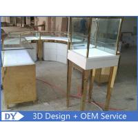 Gold S / S Jewelry Tower Display Case Pedestal With Lighted Fully Assembly