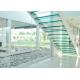 Indoor Flight Modern Straight Staircase Commercial Staircase Laminated Glass Treads Easy Assemblying