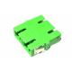 Fiber optic SC/APC duplex  DX adapter with  reduced short  flanged single mode