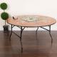 Portable Round Folding Banquet Table 5ft Plywood Top Metal Frame