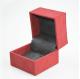 Red Blue Color Suede Jewelry Box Custom Designed For Ring With Foil Stamping Logo