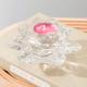 Clear Crystal Glass Lotus Flower Tealight Candle Holder Lead Free 5.6cm Height