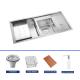 Silver Handmade Kitchen Sink With Undermount OEM Exterior Dimensions