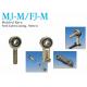 MJ-M / FJ-M Industrial Rod Ends , Molded Race Self Lubricating Metric Rod Ends