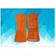 Disposable Medical Gloves Orange Color Latex Exam Gloves , Dip Flock - Lined Style Non Powdered Gloves