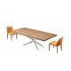 Wholesale luxury modern rectangular dining table set with wood top modern dining table set