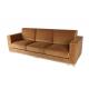 Orange Velvet Home Living Room Sofa 3 Seat Solid Wood Frame