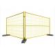 Yellow Galvanized Canada Temporary Construction Fence Panel With Clips And Base