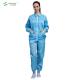 ESD Anti static cleanroon jacket and pants autocalved sterilization blue color