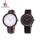 Walnut Modern Wood Watches , Wood Face Watch With Leather Band