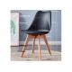Simple Style Beech Dining Chair , Black Wooden Dining Chairs 44cm Seat Height