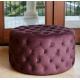 Elegant  round vintage wooden tufted foot rest ottoman stool event wedding ottoman velvet fabric ottoman