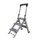 3 Steps Safety Aluminum Step Ladder Easy Lifting H1245X543x865mm