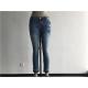 LTD Ladies Denim Jeans / Light Wash Denim Jeans With Blasting / Whisker TW76855