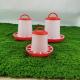 Modern Red And White Cylinder Poultry Feeder 3.5L Capacity Waterproof And Easy To Clean