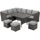 Patio Furniture Set Outdoor Sectional Sofa Conversation Set All Weather Wicker Rattan Couch Dining Table & Chair