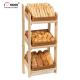 Retail Floor Standing Wooden Bread Display Stand For Bakery Store / Food Shops