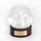 Wooden basment Christmas tree high end promotion snow globe Custom Water Snow