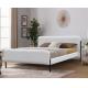 King Size Oem Low Profile Upholstered Bed White Color For Bedroom