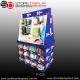 corrugated display PDQ pallet display stand with hooks and compartments