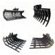 Black Color Mini Excavator Root Rake Attachment Q355B Material