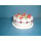 White paraffin beutiful cake candle handmade drawing packed into gift box