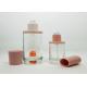 Round Shape Glass Pump Bottles , Transparent Small Lotion Containers